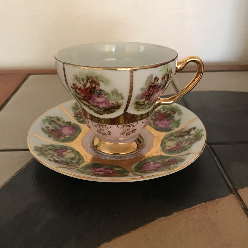 Antique Royal Vienna beehive cup/saucer